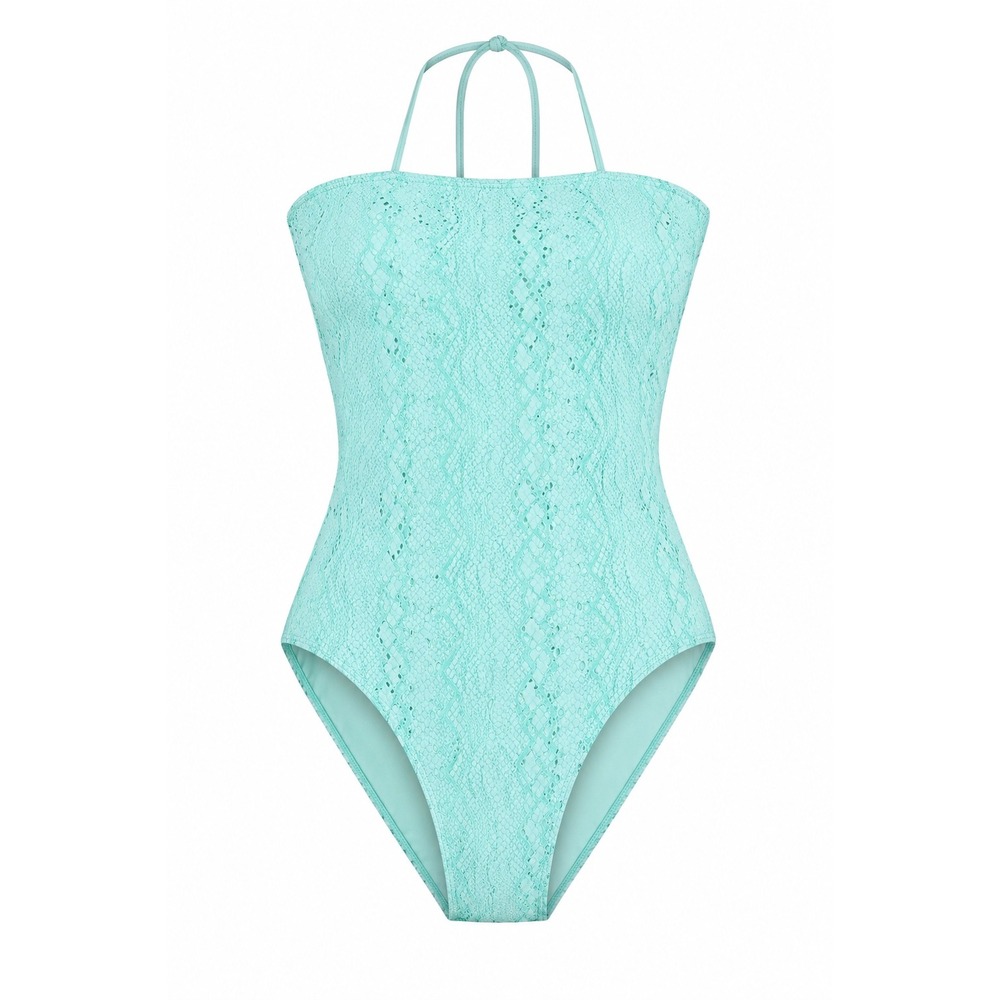 One Piece Swimsuit Mint Green Snake Cutout Bathing Suit XXL beach Resortwear